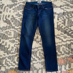 Paige denim skyline ankle peg dark wash jeans